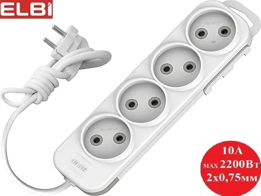 EL-BI,Myra,удлинитель 4гн2м б/з белый,527-010202-450