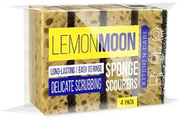 Lemon Moon Губка для посуды 96х64х33 ретикулированная 4 шт. на скидке