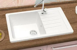 Мойка из искусственного камня BR-7602 (белый) на скидке