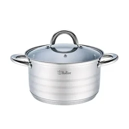 Кастрюля с крышкой Bollire BR-2006, 28см, прямая на скидке