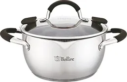 Коническая кастрюля с крышкой Bollire BR-2403, 20см на скидке