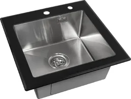 Мойка ARFEKA ECO AR 500*500 GS BLACK GLASS + SATIN  VOLCANIC ROCK на скидке