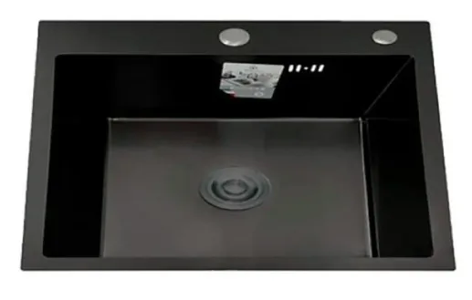 DS5050B Кухонная мойка 500*500*200mm , чёрная с сифоном