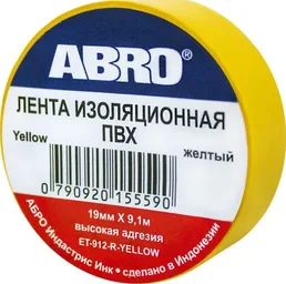 ET-912Y ABRO Лента изоляционная желтая на скидке