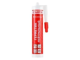 Герметик силиконовый нейтральный STARFIX прозрачный, 300мл на скидке