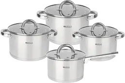 Набор Кастрюль 8 предметов KELLI KL-4702 (1х4) на скидке