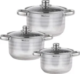 Набор Кастрюль 6 предметов KELLI KL-4718 (1x4) на скидке
