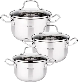 Набор Кастрюль 6 предметов KELLI KL-4729 (1х4) на скидке