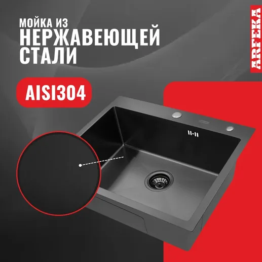 Комплект BSC мойка 500*500, коландер, дозатор BLACK DECOR