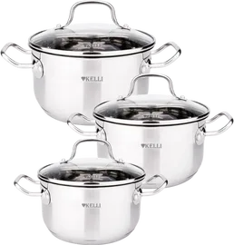 Набор Кастрюль 6 предметов KELLI KL-4729 (1х4) на скидке