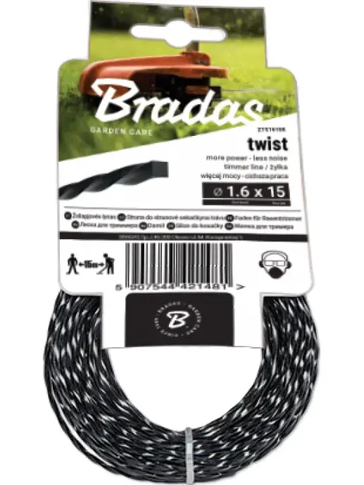 Леска плетеная BRADAS 1,6мм/15м арт.ZTS1615K