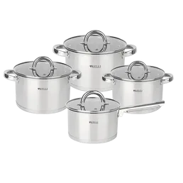 Набор Кастрюль 8 предметов KELLI KL-4702 (1х4) на скидке