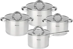 Набор Кастрюль 8 предметов KELLI KL-4702 (1х4) на скидке