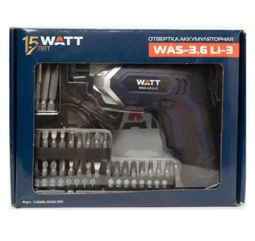 Отвертка аккумуляторная WATT WAS-3.6 Li-3
