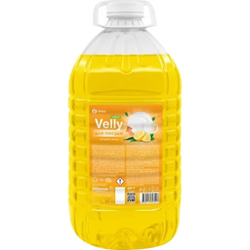 Средство для мытья посуды GraSS «Velly» light,сочный лимон ПЭТ 5кг., 1