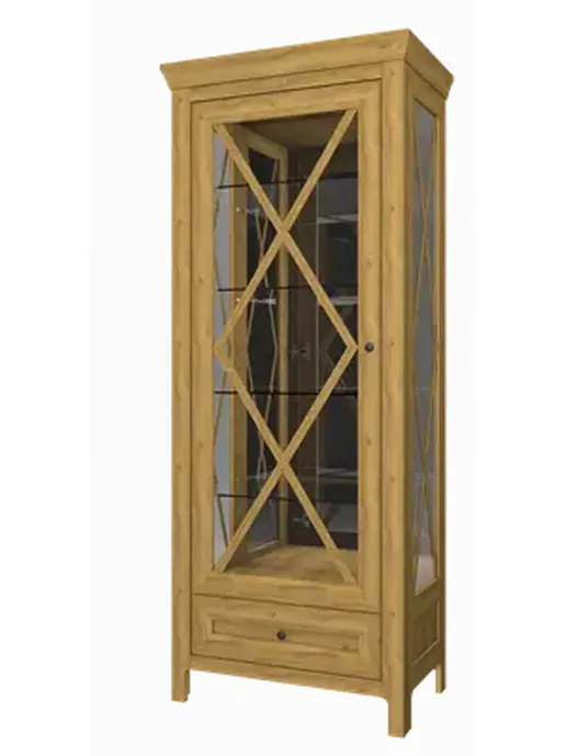 Шкаф-витрина ШВ1-80, ПР-001.02, ПП Натура