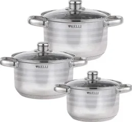 Набор Кастрюль 6 предметов KELLI KL-4718 (1x4) на скидке