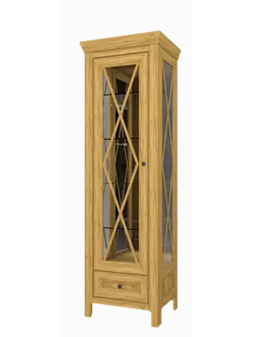 Шкаф-витрина ШВ1-60, ПР-001.01, ПП Натура