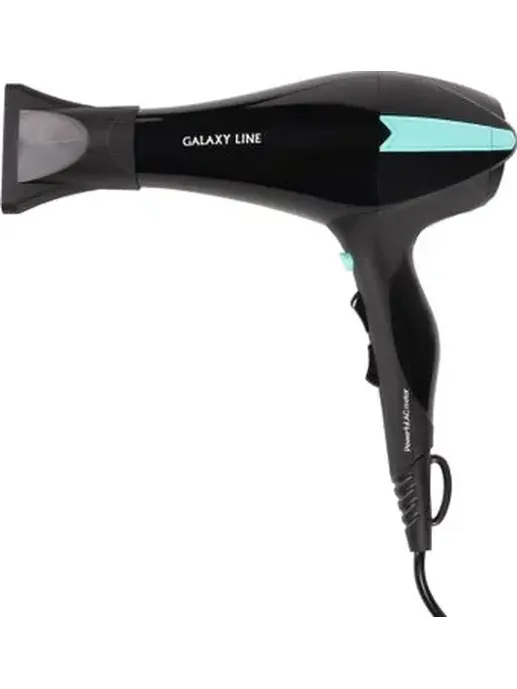 Фен для волос профессиональный Galaxy LINE GL 4339, черный с бирюзовым