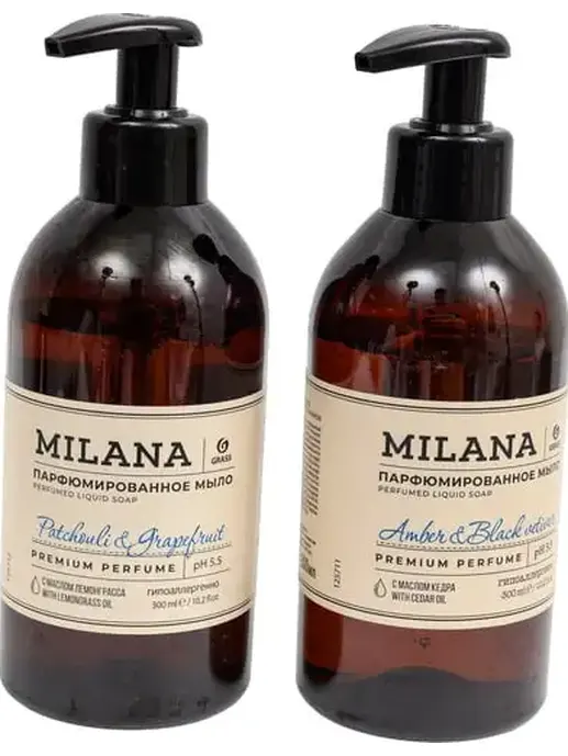 Набор подарочный GraSS Milana Amber & Black Vetiver 300 мл, Milana Pat