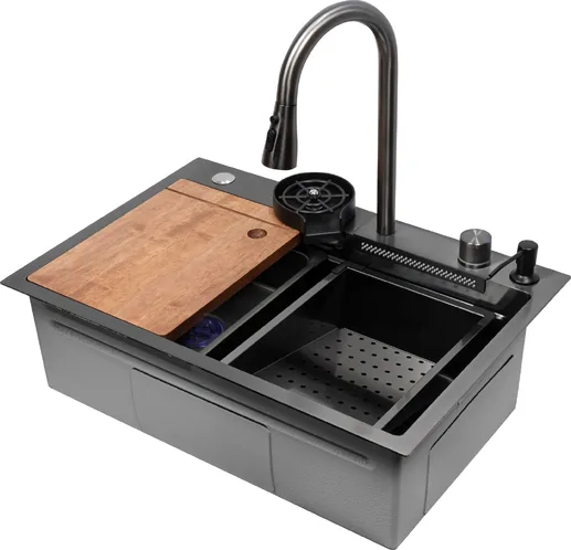 Мойка ARFEKA ECO AR 680*450 BLACK PVD NANO DECOR