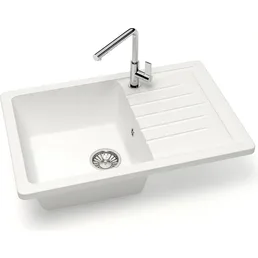 Кухонная мойка Glanz J-016-31 белая, матовая на скидке
