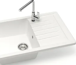 Кухонная мойка Glanz J-016-31 белая, матовая на скидке