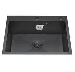 S6050B-1 Кухонная мойка 600*500*200mm , чёрная на скидке
