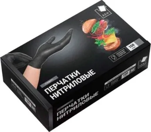 Перчатки нитриловые SEMPB2 черные р.М