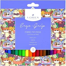 Фломастеры LOREX ERGO-GRIP COCKTAIL KITTENS 18 цв. на скидке