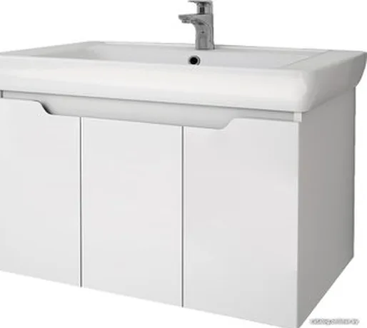 Тумба подвесная DREJA Q (D) 80 см, 90.1003, белый глянец