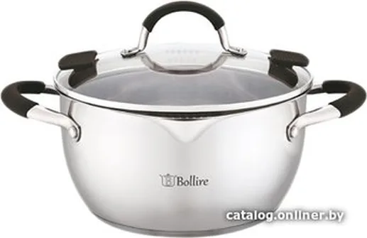 Коническая кастрюля с крышкой Bollire BR-2404, 24см