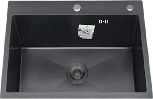 DS6050B Кухонная мойка 600*500*200mm , чёрная с сифоном (Китай)