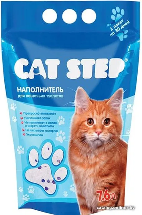 Наполнитель для туалета Cat Step Силикагелевый / 20363007 (3.8л/1.6кг
