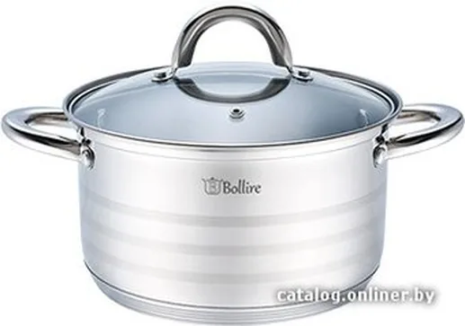 Кастрюля с крышкой Bollire BR-2004, 24см, прямая
