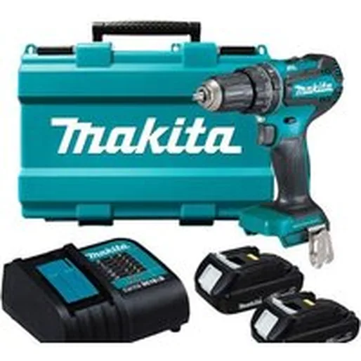 Ударная дрель-шуруповерт Makita DHP485SYE (с 2-мя АКБ, кейс)