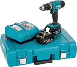 Ударная дрель-шуруповерт Makita DHP453RFE (с 2-мя АКБ, кейс) на скидке