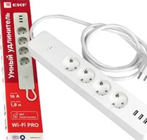 Умный удлинитель EKF Connect PRO Wi-Fi c USB RCE-2-WF