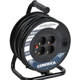 Удлинитель на катушке Generica УК30 WKP20-16-04-30-G (30 м, черный)