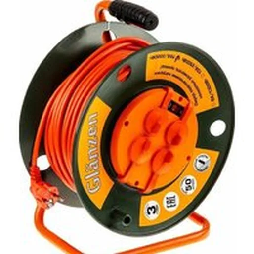 Удлинитель на катушке Glanzen EB-50-007 (50 м, оранжевый)