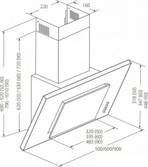 Кухонная вытяжка Akpo Optima Eco 50 wk-4 чёрный