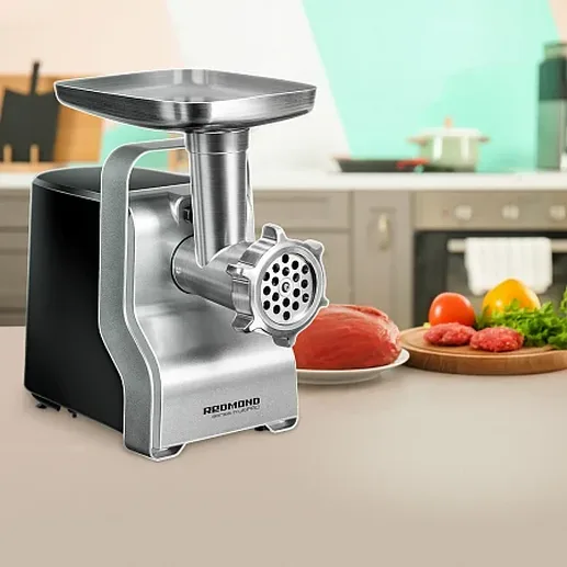Мясорубка REDMOND RMG-1230-7, Черный/серебро
