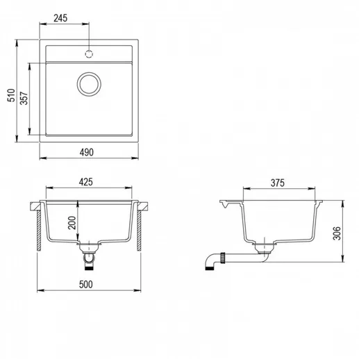 Мойка AquaSanita Tesa SQT 100 222 W graphite