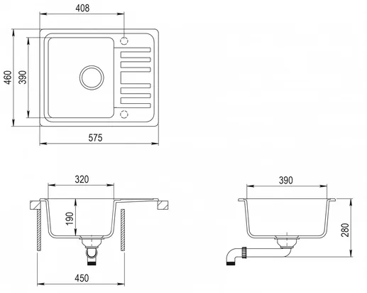 Мойка AquaSanita Notus SQ 102 222 AW graphite