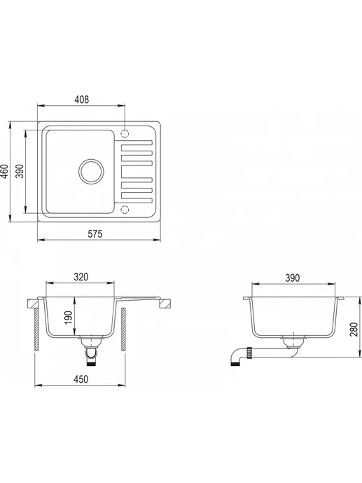 Мойка AquaSanita Notus SQ 102 222 AW graphite