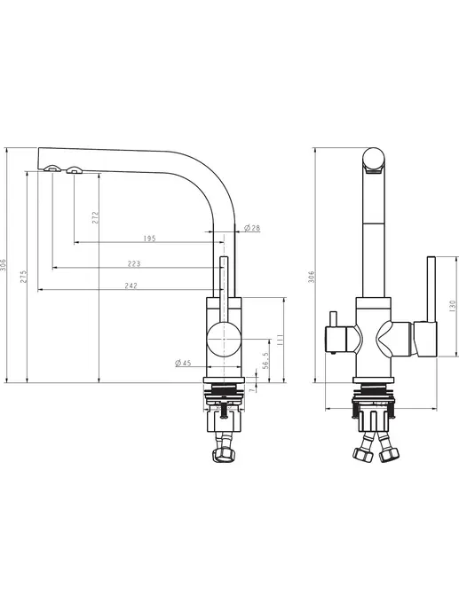 Смеситель AquaSanita Akvaduo 2663 L 001 chrome