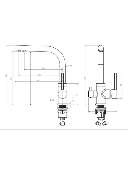 Смеситель AquaSanita Akvaduo 2663 L 001 chrome